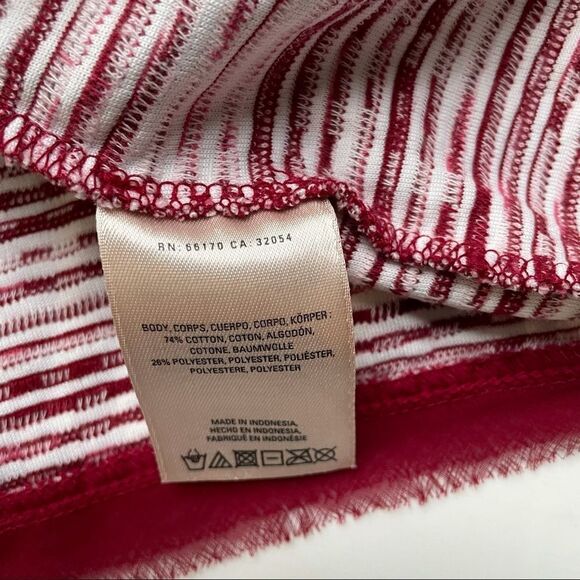 ANTHROPOLOGIE VANESSAVIRGINIA MERLOT‎ STRIPE KNIT SLEEVELESS FRINGED TANK SZ S - Picture 10 of 11